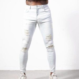 ALIVE Denim | 38x30 | White Ripped Skinny Jeans